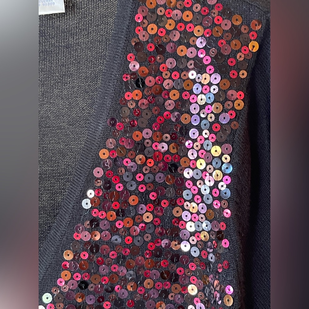 Dg2 Sequins Button Down Long Sl Comfortable Cardi… - image 2